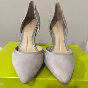 Gianni Bini Gray Suede Heels with d'Orsay Style